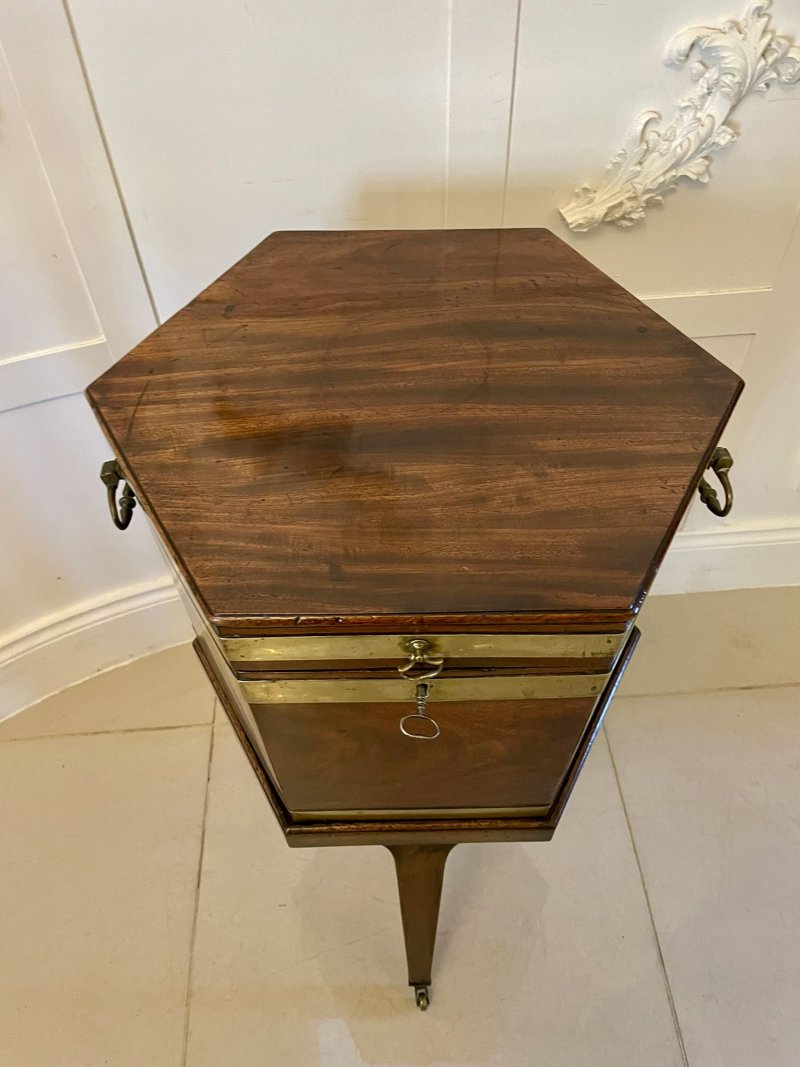 Antique George III Mahogany Wine Cooler/Lamp Table on Stand